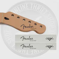 FENDER ESQUIRE WATERSLIDE GUITAR NECK HEADSTOCK DECALS WITH CS LOGO (SET OF 2)