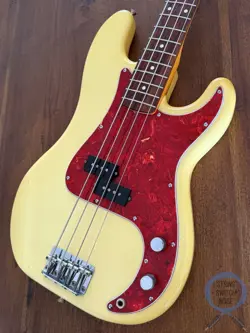 FENDER PRECISION BASS, '62, AGED VINTAGE WHITE, 1993, RED TORT GUARD