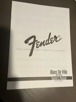 FENDER BLUES DE VILLE AMP MANUAL