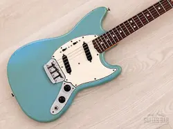1966 FENDER DUO SONIC II VINTAGE OFFSET ELECTRIC GUITAR DAPHNE BLUE W/ CASE