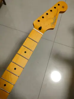 VINTAGE 21 FRET YELLOW MATTE STRAT GUITAR NECK MAPLE FOR DIY FENDER REPLACE