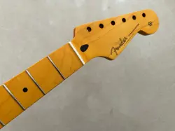 VINTAGE 21 FRET YELLOW MATTE MAPLE ELECTRIC GUITAR NECK FOR FENDER STRAT NECK