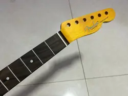 21 FRET TELE GUITAR NECK YELLOW MATTE MAPLE ROSEWOOD FOR DIY FENDER NECK REPLACE