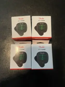 4 PK FENDER FT-1 TUNER PRO CLIP ON  GUITAR, UKULELE, BASS, VIOLIN. NEW FREE SHIP