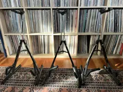 VINTAGE FENDER GUITAR STANDS MADE IN UK METAL RARE 1980S ELECTRIC STRATOCASTER