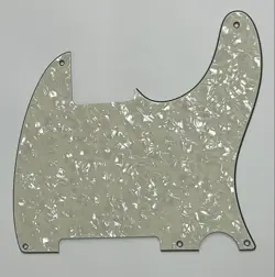 GUITAR PICKGUARD FOR FENDER TELECASTER 5 HOLE BLANK STYLE IVORY WHITE PEARL