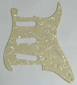 GUITAR PICKGUARD FOR FENDER PLAYER STRATOCASTER FLOYD ROSE SSS 1 PLY CREAM PEARL