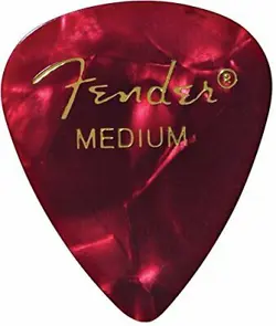 FENDER 351 PREMIUM CELLULOID GUITAR PICKS - MEDIUM, RED MOTO - 12-PACK (1 DOZEN)