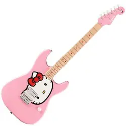 SQUIER BY FENDER HELLO KITTY STRATOCASTER LIMITED EDITION WITH GIG BAG PINK