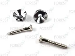 GUITAR STRAP PIN PAIR COMPATIBLE FENDER, CHROME FINISH HE009