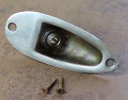 AGED NICKEL STRAT JACKPLATE FIT FENDER STRATOCASTER SWITCHCRAFT JACK RELIC