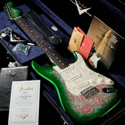 FENDER CUSTOM BUILT 1969 STRATOCASTER NOS GREEN BURST OVER PINK PAISLEY P29