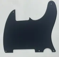 ELECTRIC GUITAR PICKGUARD FOR FENDER TELECASTER 5 HOLE BLANK 1 PLY ACRYLIC BLACK