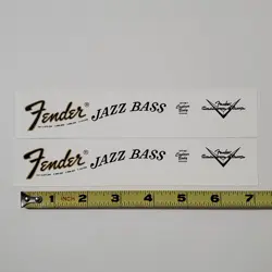 FENDER JAZZ BASS WATERSLIDE GUITAR NECK HEADSTOCK DECALS WITH CS LOGO (SET OF 2)