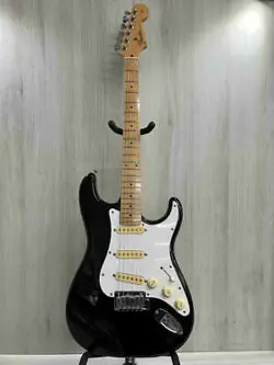 ELECTRIC GUITAR FENDER JAPAN STM-60M STRATOCASTER BLACK S/N HO22734 & SOFT CASE