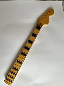 BRIGHT YELLOW 22 FRETS ELECTRIC GUITAR NECK CANADA MAPLE FOR DIY FENDER ST STRA