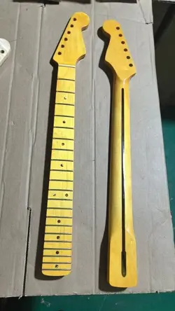 21 FRET YELLOW ELECTRIC GUITAR NECK CANADA MAPLE FOR FENDER ST START REPLACEMENT