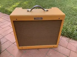 FENDER BLUES JUNIOR 15-WATT TUBE COMBO AMP LACQUERED TWEED JENSEN ITALY 1X12