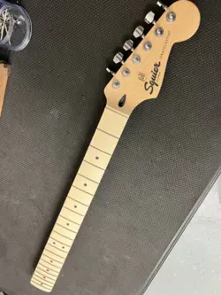 USED LOADED FENDER SQUIER SONIC STRAT, NECK, GUITAR STRATOCASTER PARTS MAPLE!