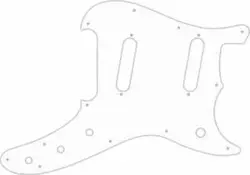 WD CUSTOM PICKGUARD FOR FENDER 1993-1996 DUO-SONIC REISSUE #04R WHITE/RED/WHITE