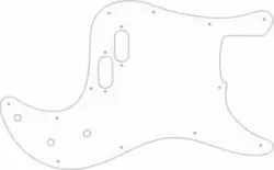 WD CUSTOM PICKGUARD FOR FENDER 1981-1985 BULLET BASS #04R WHITE/RED/WHITE