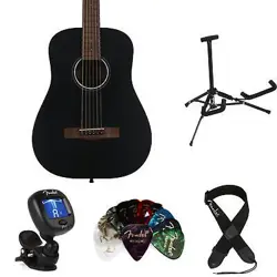 FENDER FA-15 3/4 SCALE STEEL ACOUSTIC GUITAR ESSENTIALS BUNDLE - BLACK