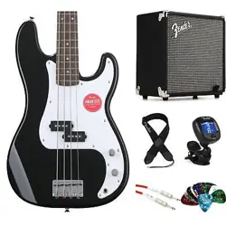 SQUIER SONIC PRECISION BASS AND FENDER AMP BUNDLE - BLACK