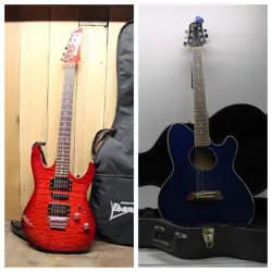 TWO IBANEZ GUITARS AND AMP READY TO PLAY GUITAR LOT  (  FENDER GIBSON )