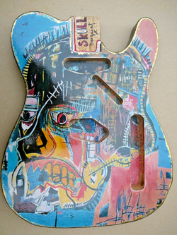 TELECASTER FENDER STYLE ELECTRIC BODY BASQUIAT SKULL