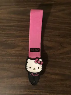 HELLO KITTY PINK GUITAR STRAP SANRIO 2005 BY FENDER - SUPER RARE