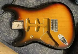 GENUINE FENDER LEFT HANDED SUNBURST STRATOCASTER GUITAR BODY MEXICO 1999 MIM