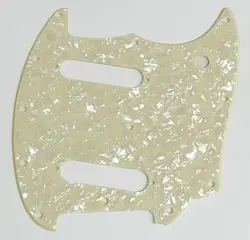 GUITAR PICKGUARD FOR FENDER OFFSET SERIES MUSTANG STYLE 1 PLY CREAM PEARL