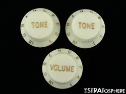 FENDER SQUIER CLASSIC VIBE 70S STRAT GUITAR KNOBS STRATOCASTER AGED WHITE