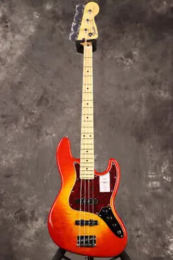 FENDER 2024 COLLECTION MIJ HYBRID II JAZZ BASS FLAME SUNSET ORANGE TRANSPARENT