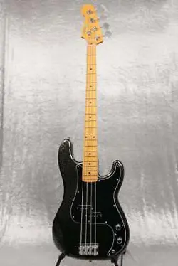 FENDER J PRECISION BASS MAPLE FINGERBOARD BLACK GOLD  FROM JAPAN