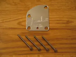 FENDER 2013 USA CHROME LOGO ROUNDED AMERICAN DELUXE STRATOCASTER NECK PLATE