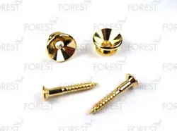 ELECTRIC GUITAR STRAP PIN PAIR COMPATIBLE FENDER, GOLD FINISH HE009