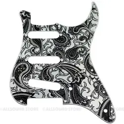 SILVER PAISLEY 3PLY PICKGUARD FOR FENDER STRATOCASTER STRAT USA MIM STANDARD SSS