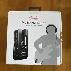 FENDER  MUSTANG MICRO GUITAR MODELING RECHARGEABLE HEADPHONE BLACK ORIGINAL BOX
