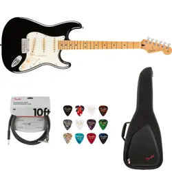 FENDER PLAYER II STRATOCASTER, MAPLE FINGERBOARD WITH GIG BAG, PICKS & CABLE KIT