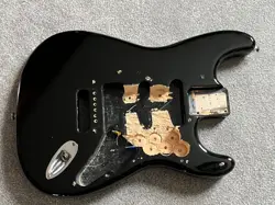 1990S FENDER SQUIER SERIES MIM STRATOCASTER GUITAR BODY BLACK MEXICO