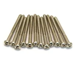 (12) GENUINE FENDER NICKEL VINTAGE BASS PICKUP MOUNTING SCREWS 002-7035-049