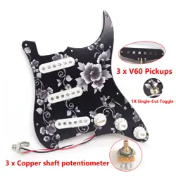 GUITAR PREWIRED PICKGUARD LOADED SSS V60 SINGLE COIL PICKUPS ALNICO 5 FOR FENDER