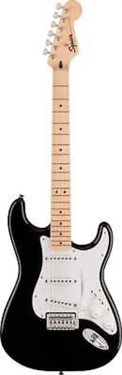 SQUIER BY FENDER SONIC STRATOCASTER MAPLE FINGERBOARD WHITE PICKGUARD BLACK