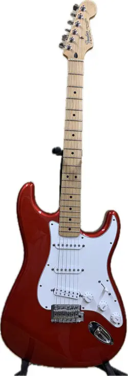 2007 FENDER STRATOCASTER MADE IN MEXICO ELECTRIC GUITAR - USED, RED IN LAY