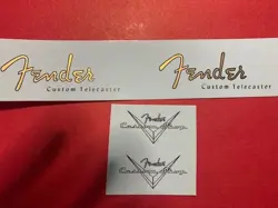 FENDER '60 CUSTOM TELECASTER WATERSLIDE HEADSTOCK DECAL 2 PER LISTING