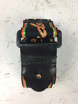 [USED] FENDER MONOGRAMMED GUITAR STRAP (BLACK/YELLOW/ORANGE)