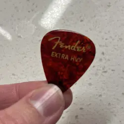 VINTAGE FENDER EXTRA HEAVY CELLULOID GUITAR PICK TORTOISE SHELL