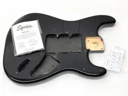 GENUINE FENDER SQUIER STRAT BLACK BODY HARDTAIL STRATOCASTER ELECTRIC GUITAR