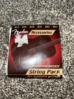 FENDER ACCESSORIES PHOSPHOR BRONZE 6 STRING PACK FOR ACOUSTIC GUITAR .012 - .053